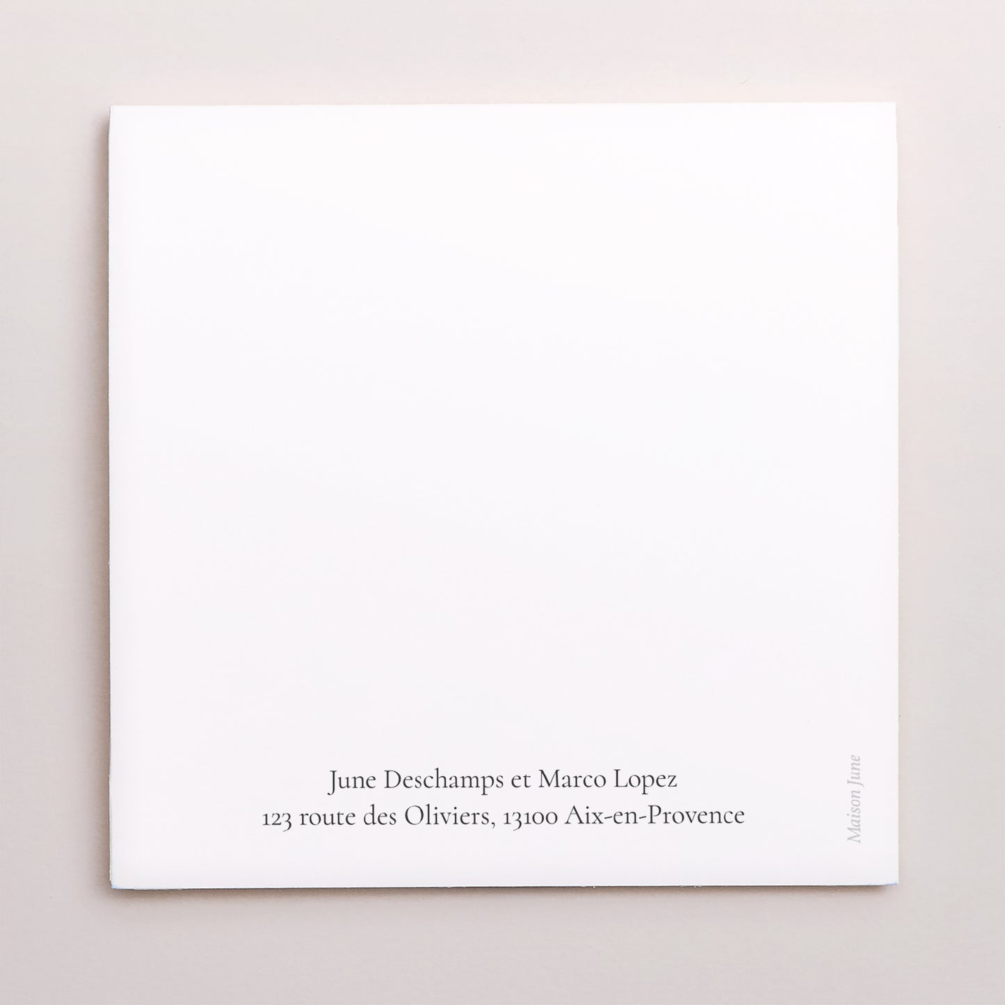 Remerciements Mariage Carré double volet demi-lune Trio & Typo photo N° 3