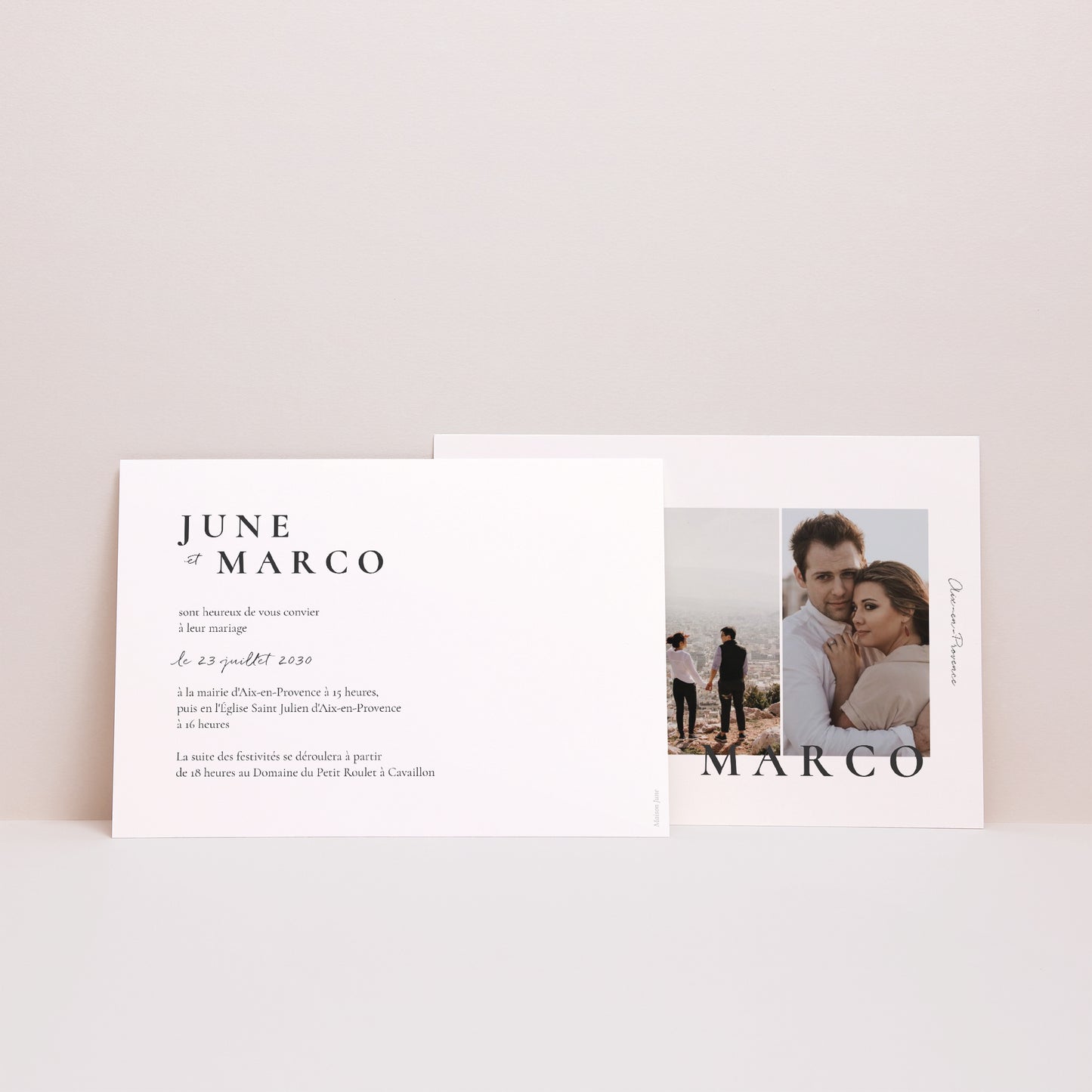 Faire-part Mariage Paysage Trio & Typo photo N° 3