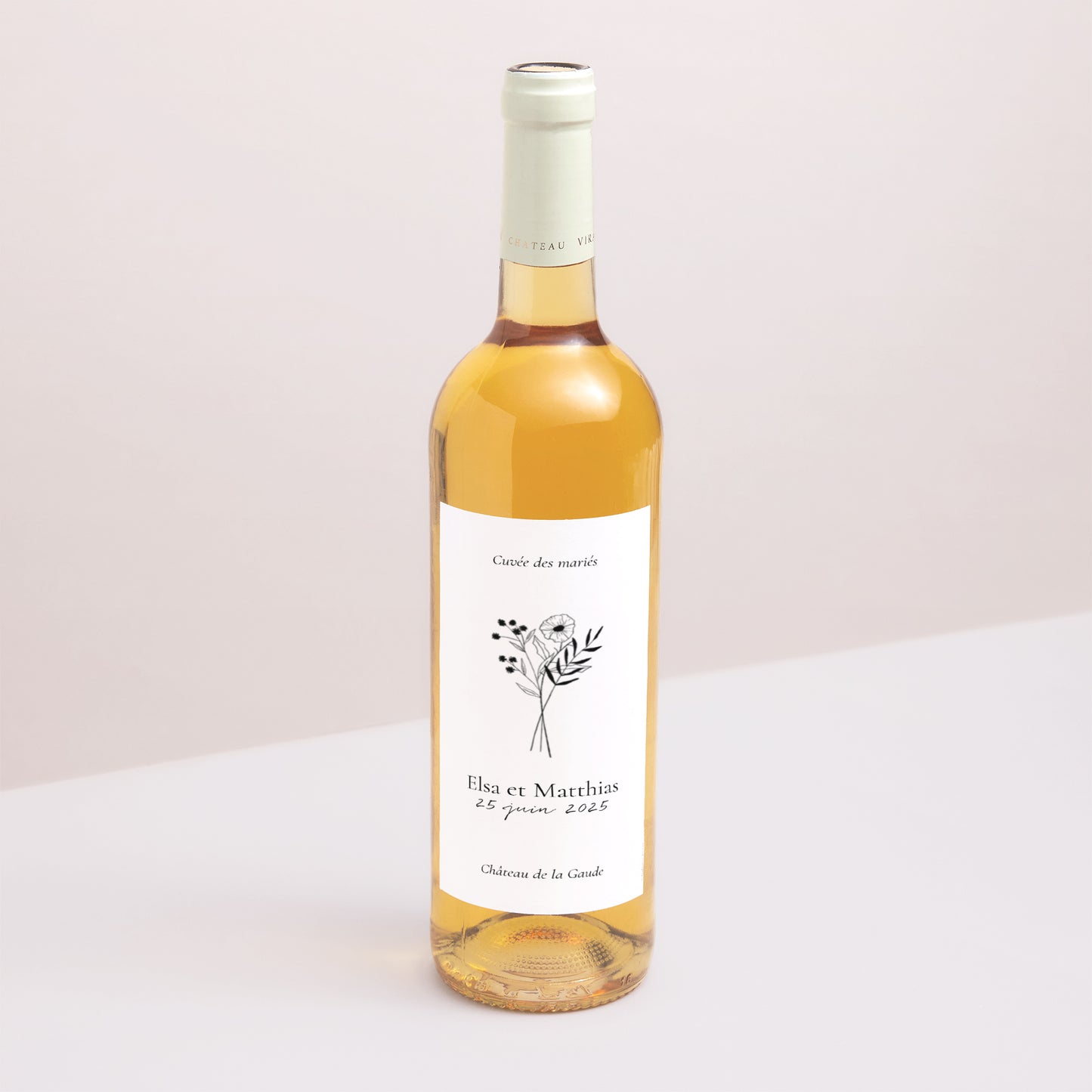 Etiquette bouteille Mariage Portrait Alliance Végétale photo N° 1