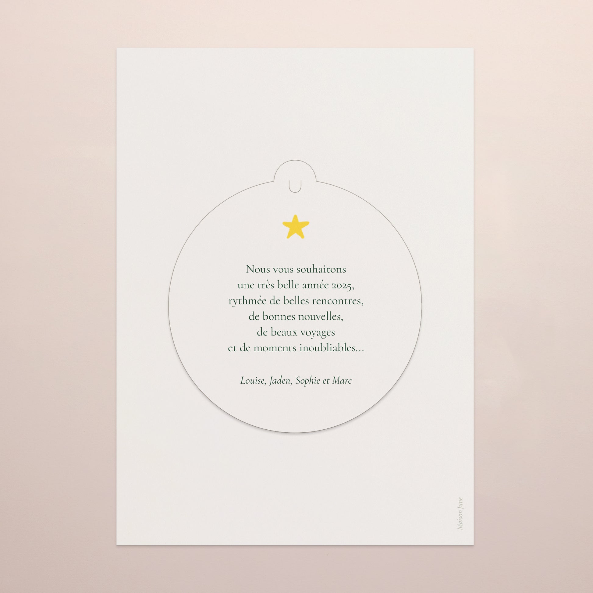 Carte de Noel Fin d'année Détachable Le skieur photo N° 3