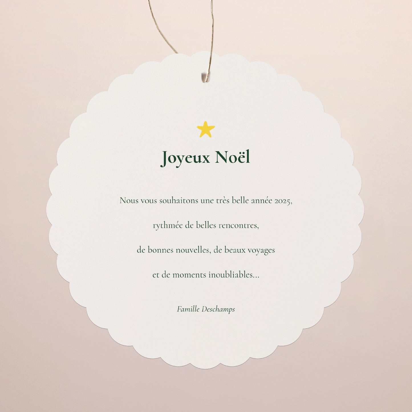 Carte de Noel Fin d'année À suspendre Le skieur photo N° 2