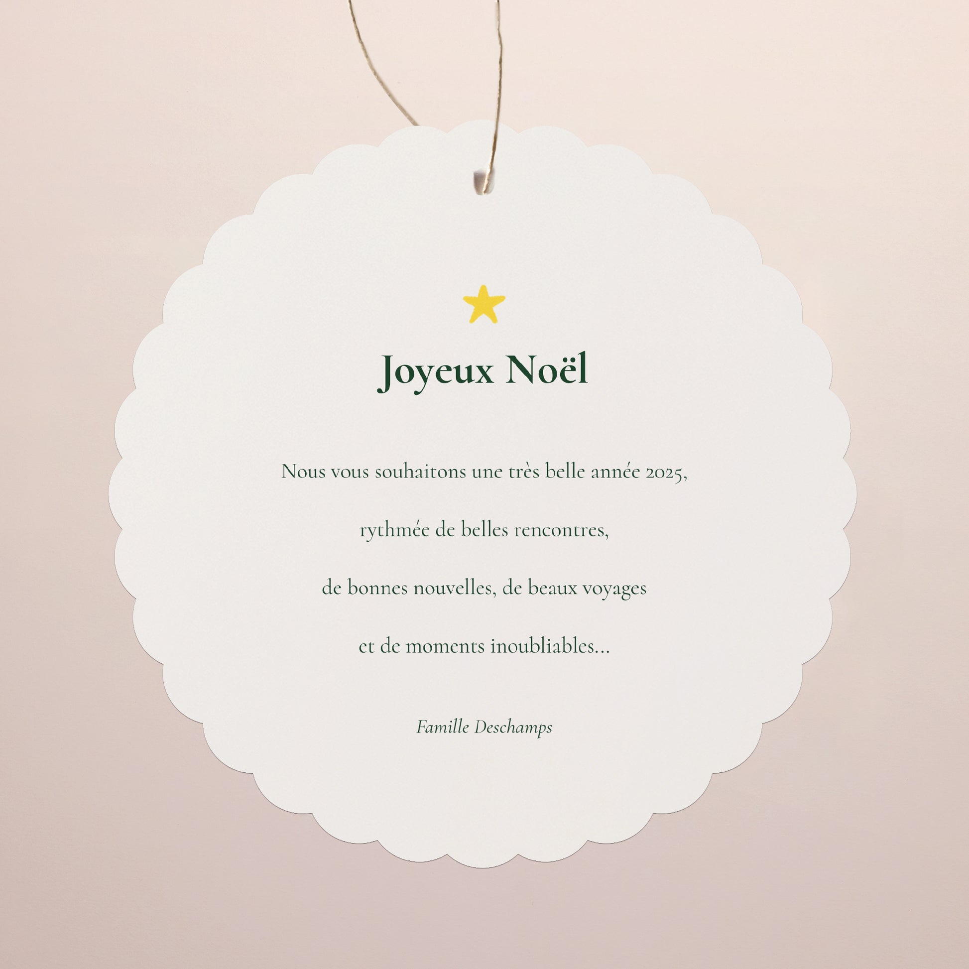 Carte de Noel Fin d'année À suspendre Le skieur photo N° 2