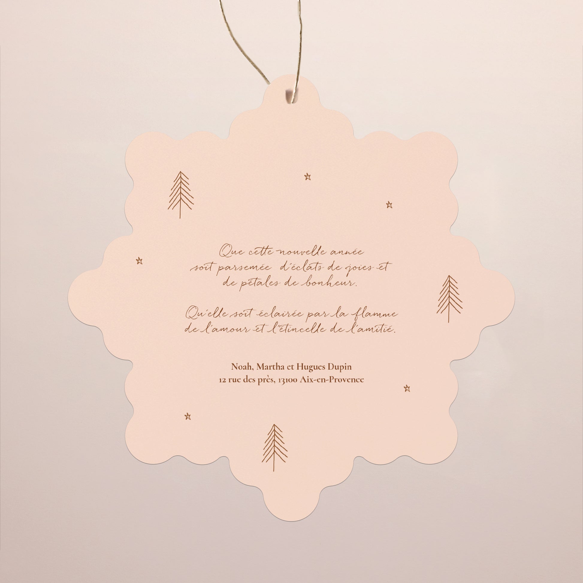 Carte de Noel Fin d'année Flocon à suspendre Maisonnettes d'hiver photo N° 2