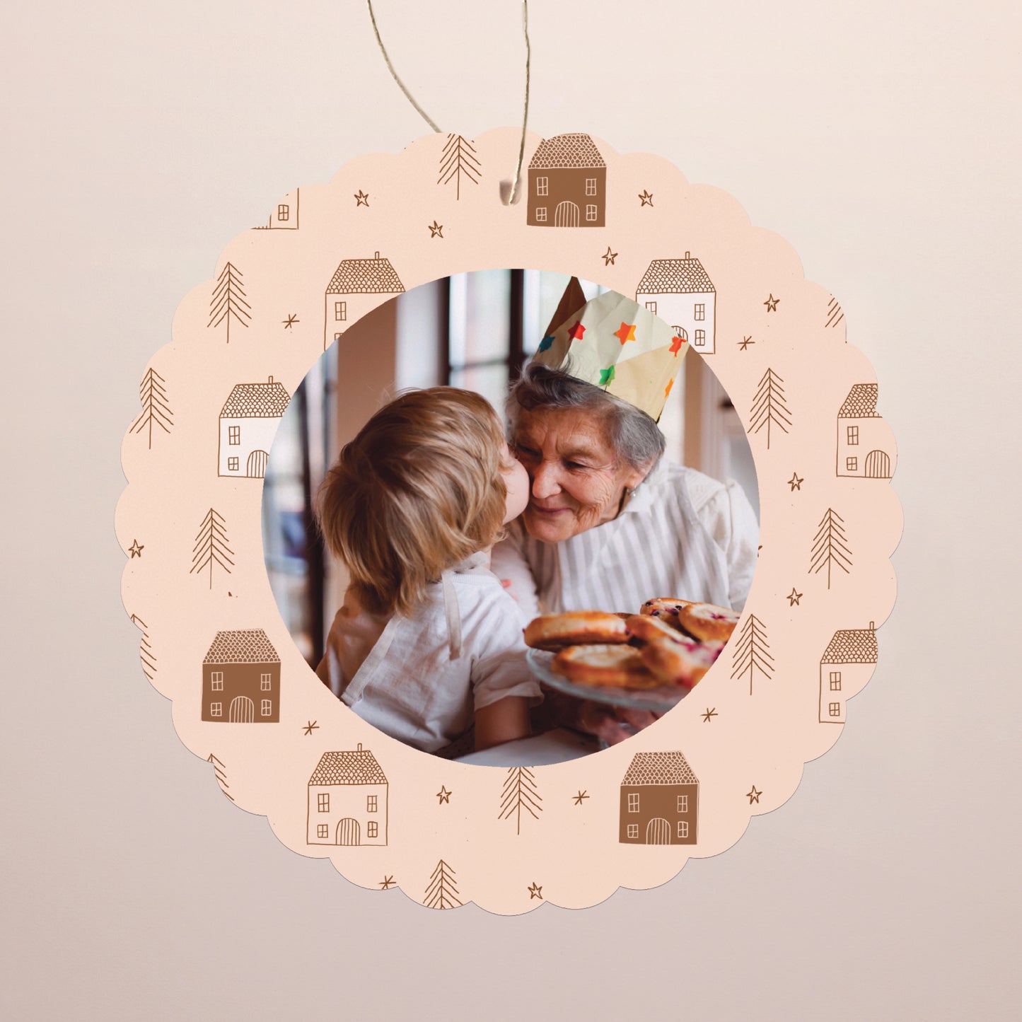 Carte de voeux Fin d'année À suspendre Maisonnettes d'hiver photo N° 1