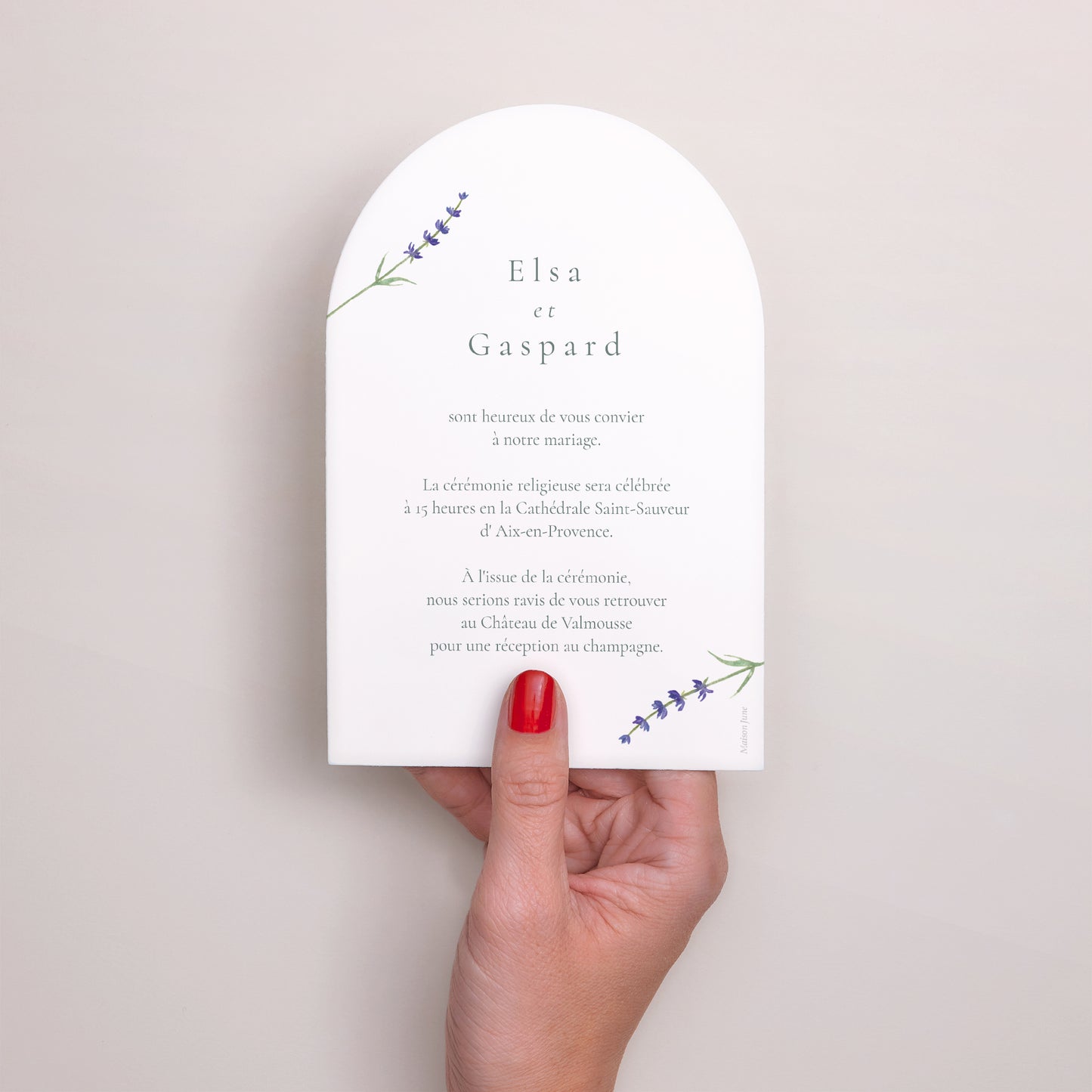 Faire-part Mariage Arche Lavande aquarelle photo N° 3