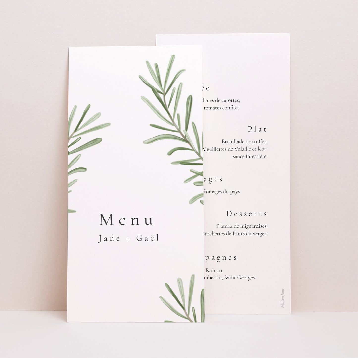 Menu Mariage Panoramique portrait Romarin de Provence photo N° 1