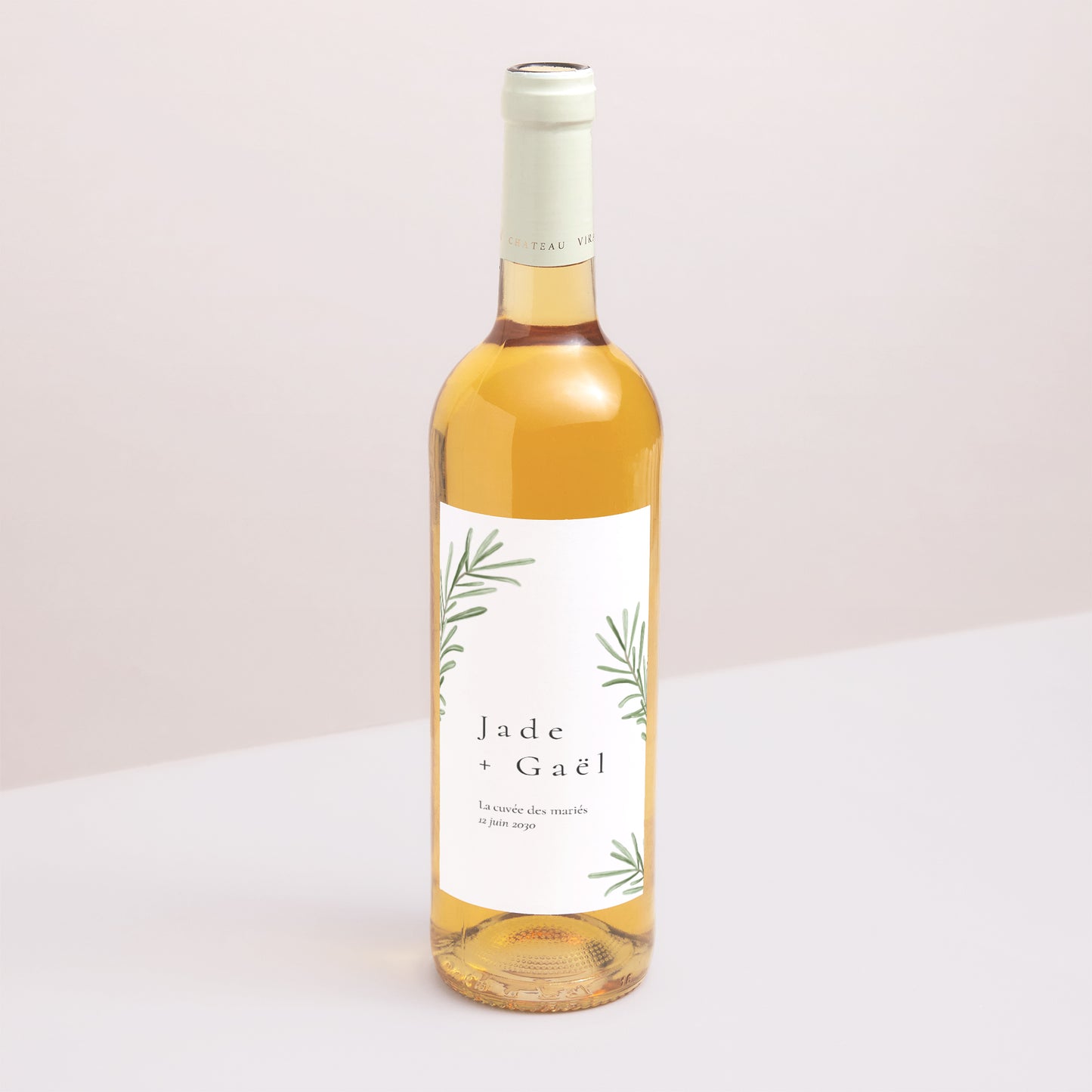 Etiquette bouteille Mariage Portrait Romarin de Provence photo N° 1