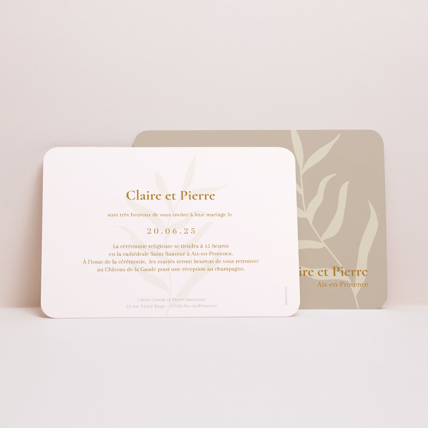 Faire-part Mariage Paysage, bords arrondis Bohème Chic photo N° 3