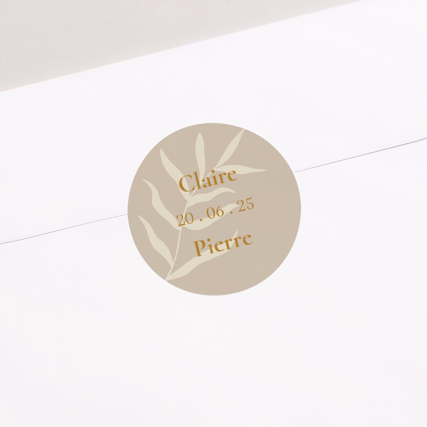 Sticker Mariage Rond Bohème Chic photo N° 1