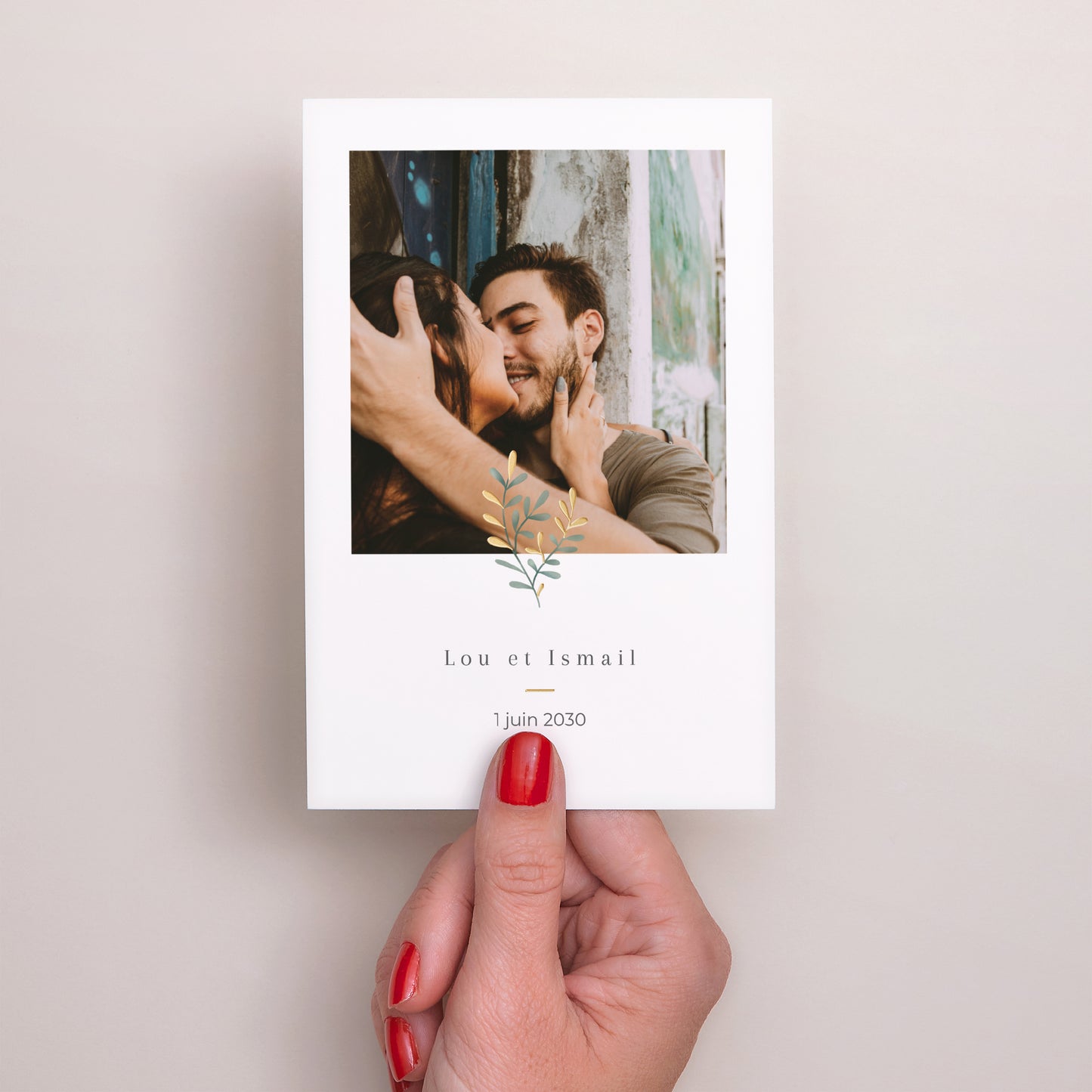 Save the date Mariage Portrait Douceur d'or photo N° 2