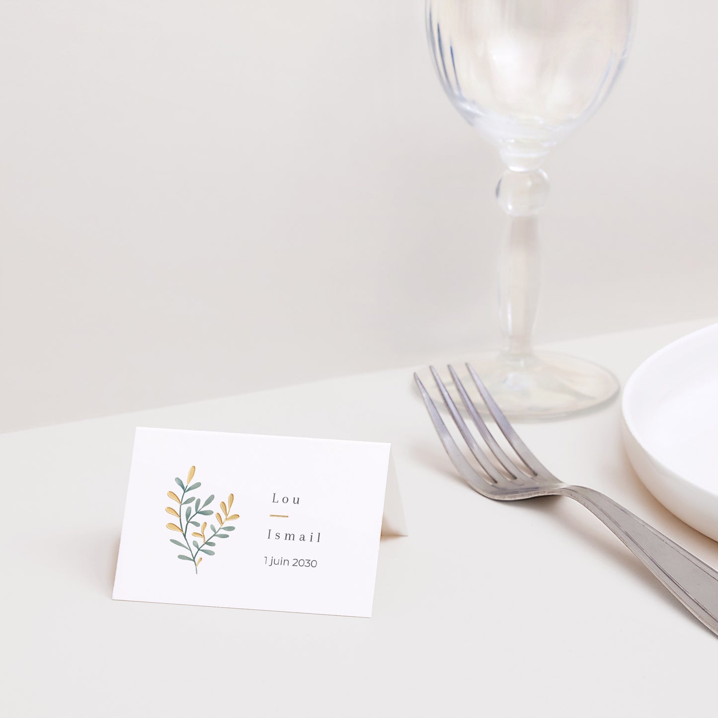 Marque-place Mariage 2 volets Douceur d'or photo N° 2