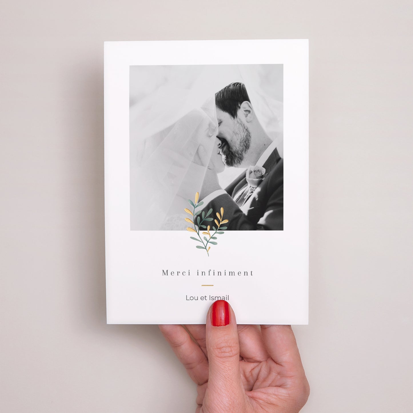 Remerciements Mariage Portrait Douceur d'or photo N° 2