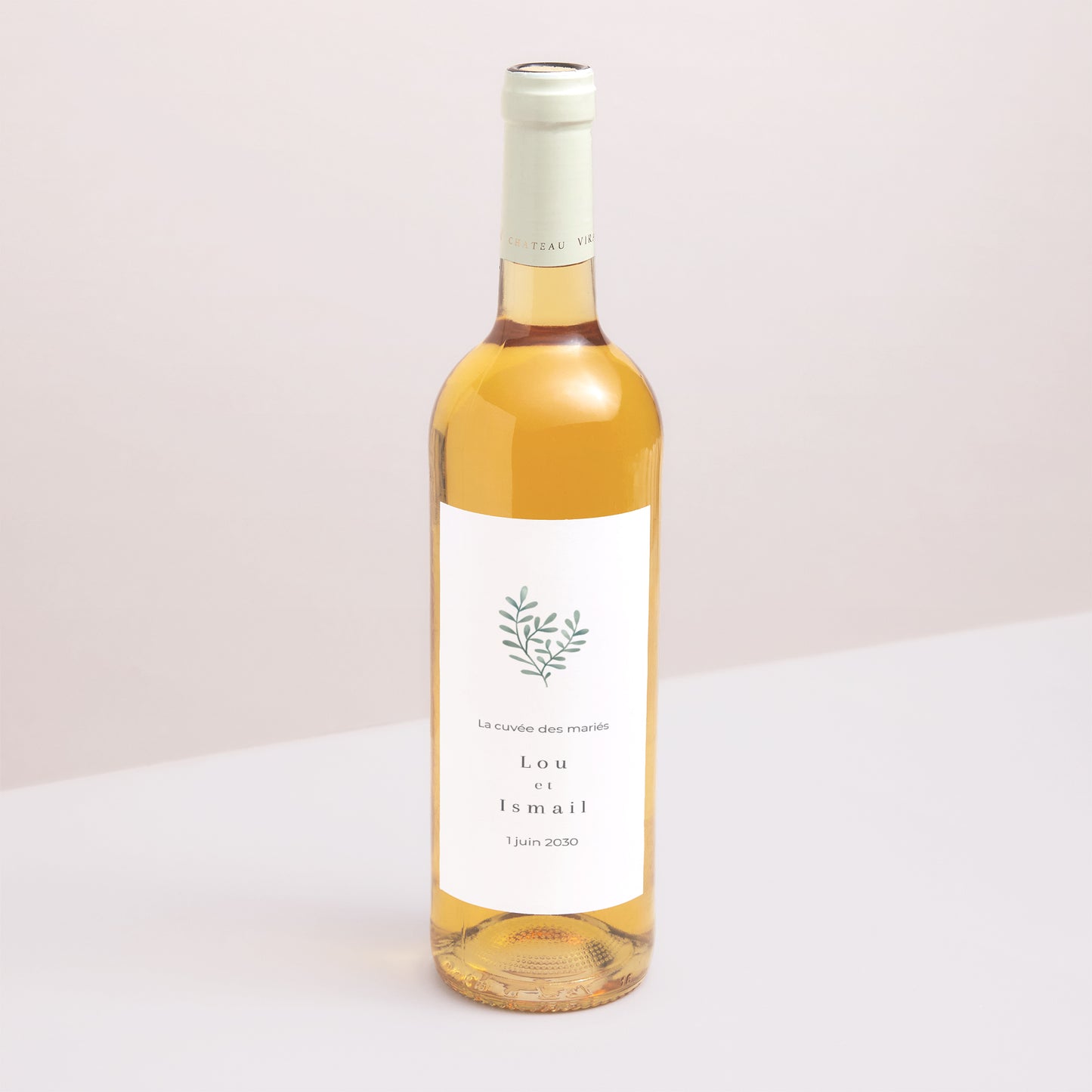 Etiquette bouteille Mariage Portrait Douceur d'or photo N° 1