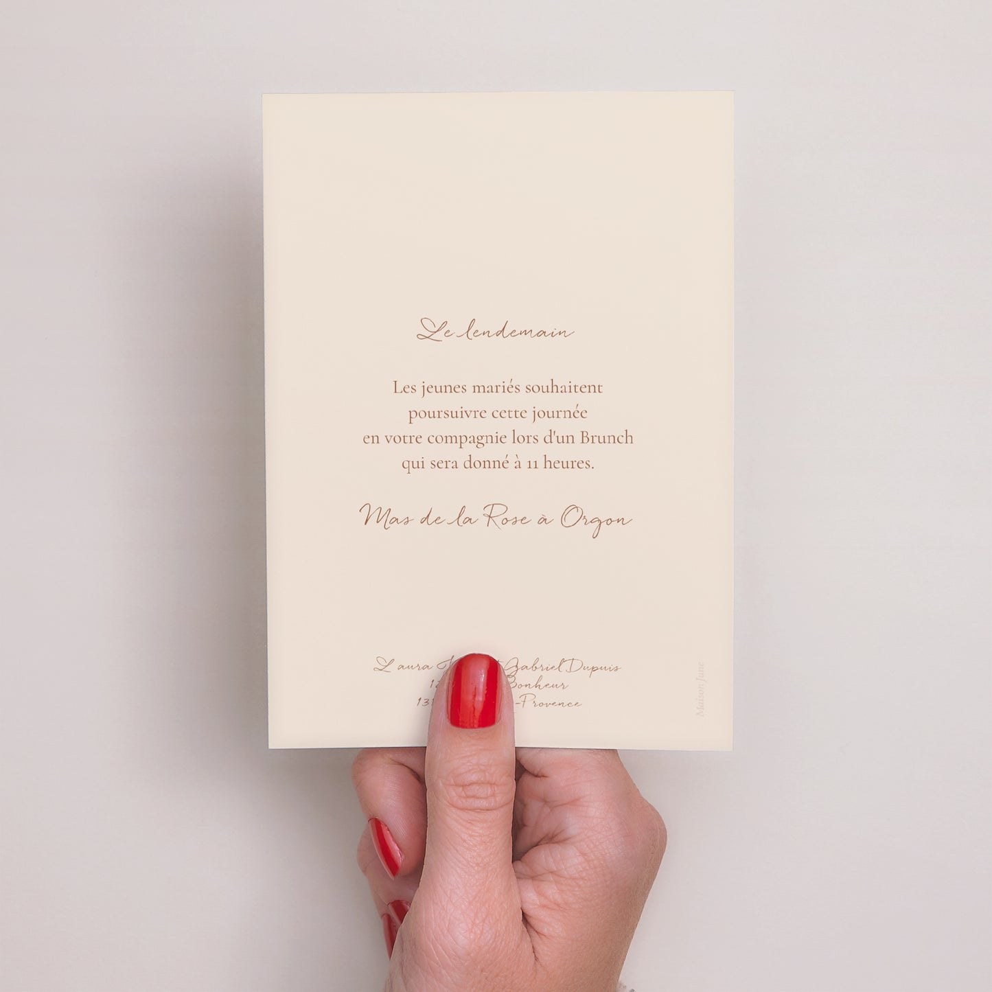 Invitations Mariage Portrait Champêtre crème chic photo N° 3