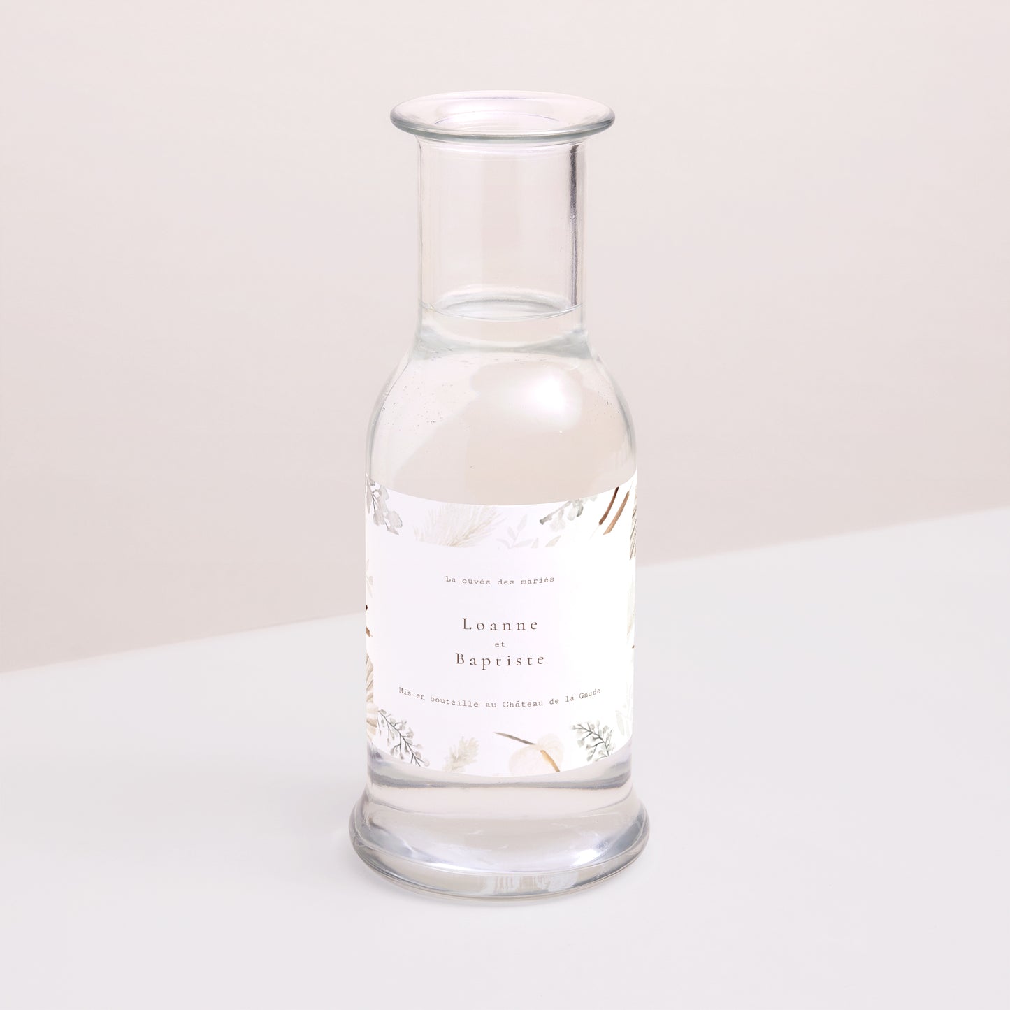 Etiquette bouteille Mariage Paysage Fleurs Séchées photo N° 2