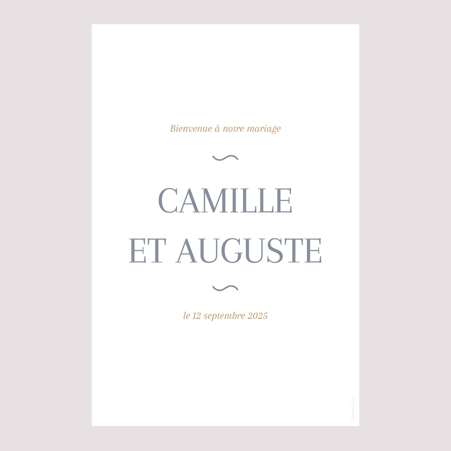 Panneau bienvenue Mariage Portrait 60 x 90 cm Bord de Mer photo N° 2