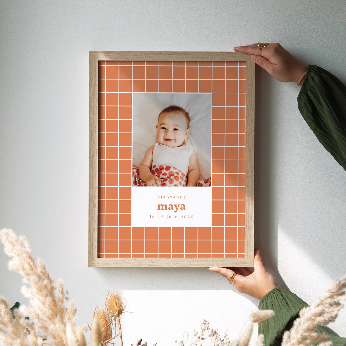 Affiche Naissance Portrait Tomettes, Décentré photo N° 2