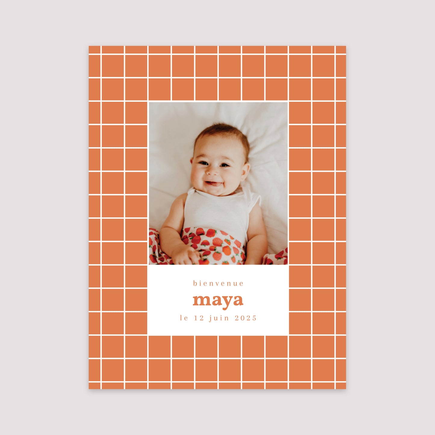 Affiche Naissance Portrait 30 x 40 cm Tomettes, Décentré photo N° 2