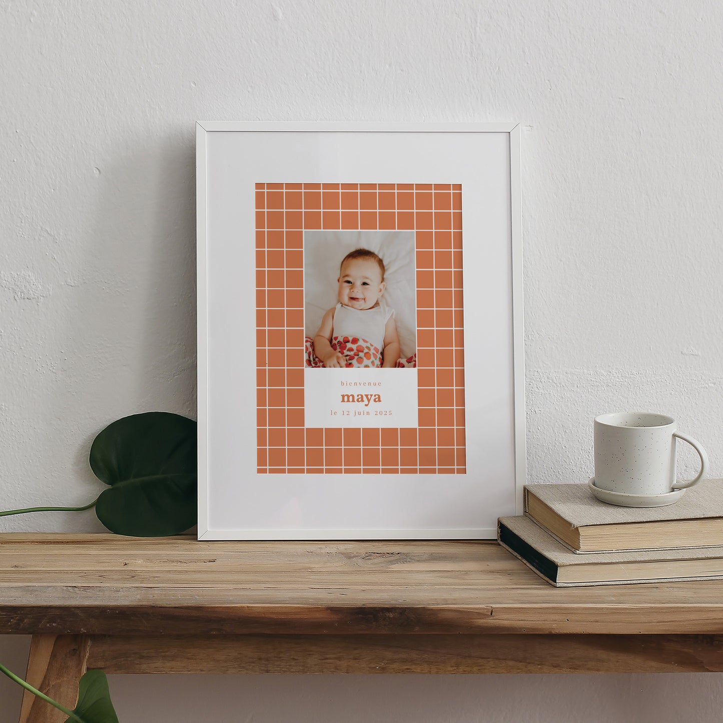 Affiche Naissance Portrait Tomettes, Décentré photo N° 3