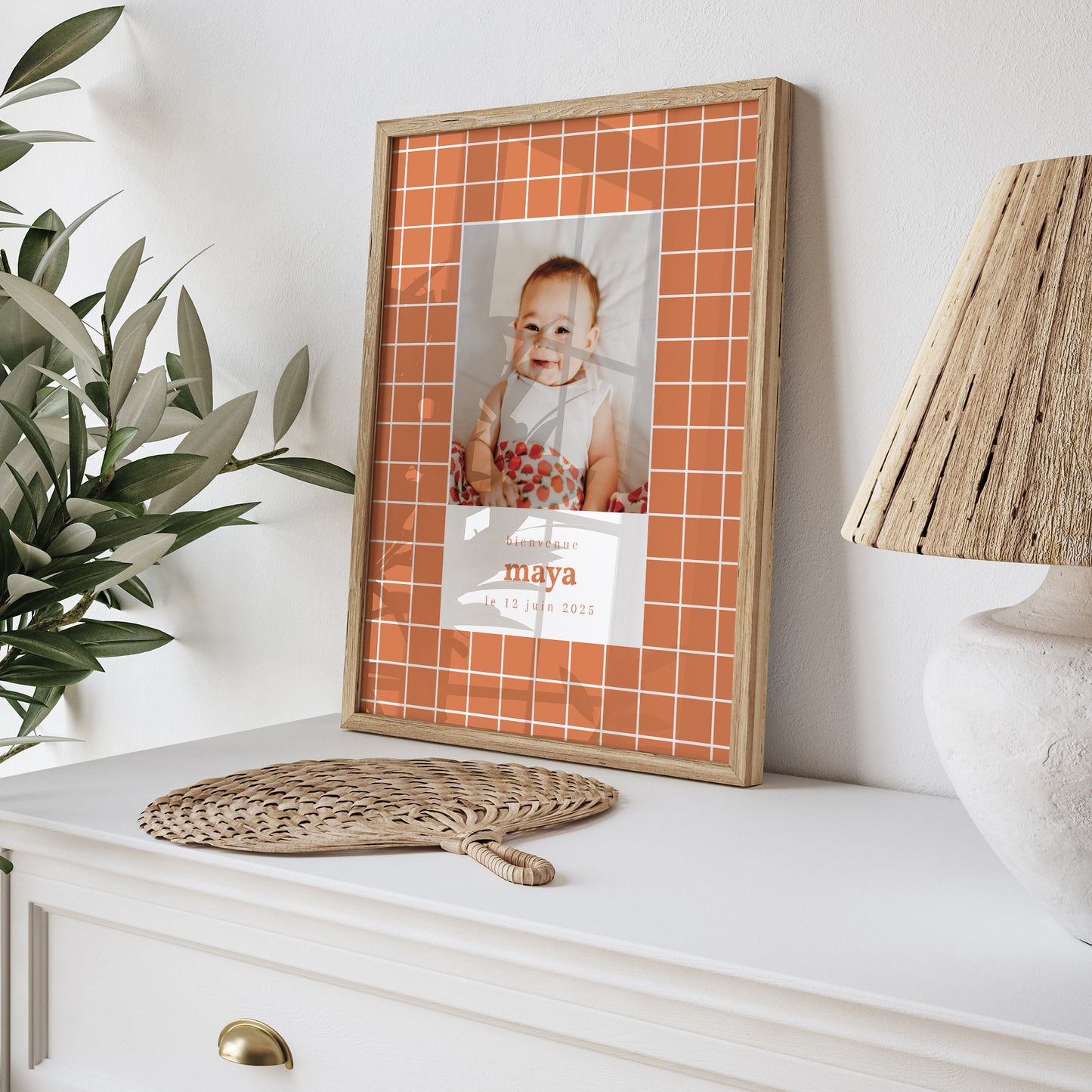 Affiche Naissance Portrait Tomettes, Décentré photo N° 5