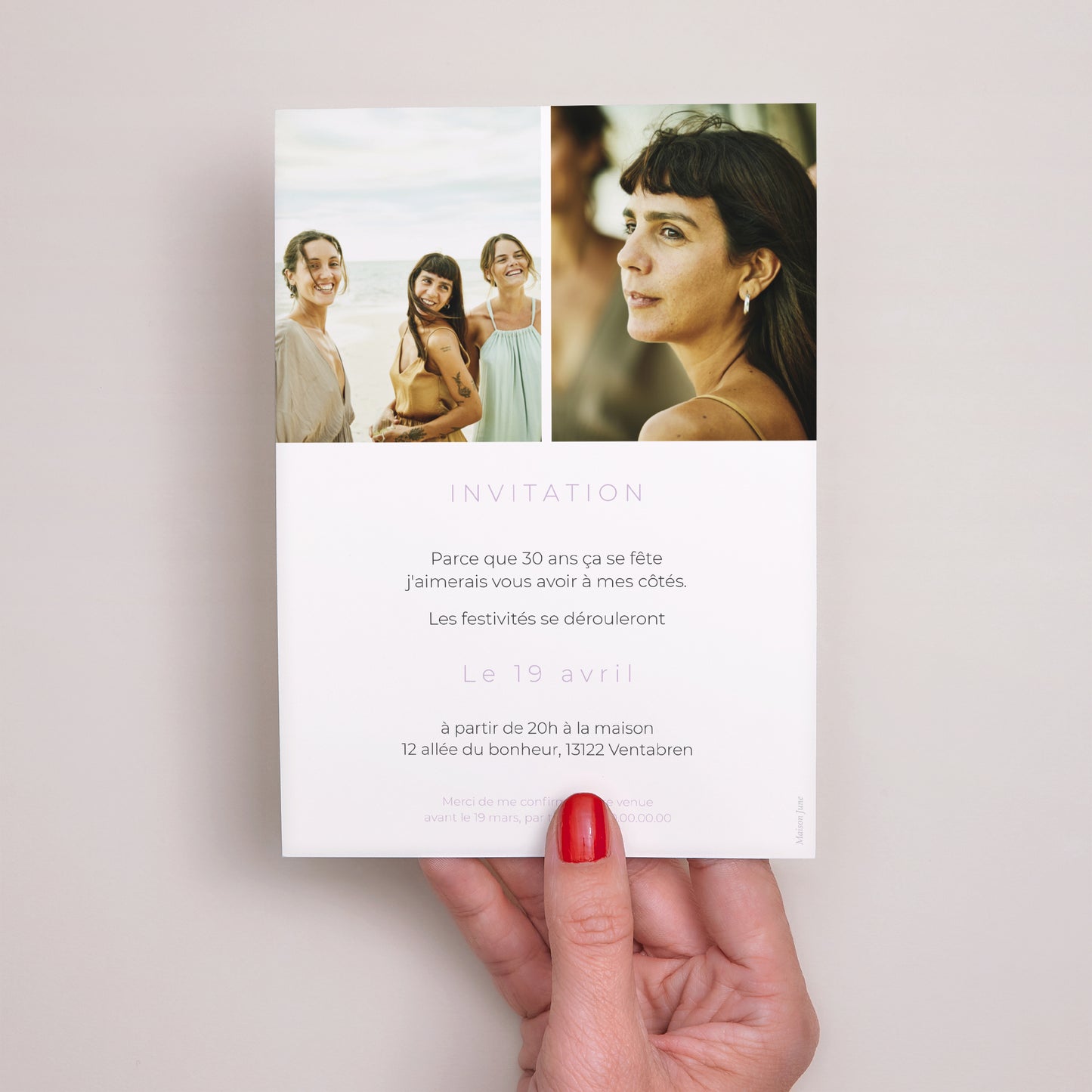 Invitations Anniversaire Adulte Portrait Fête Multicolore photo N° 3