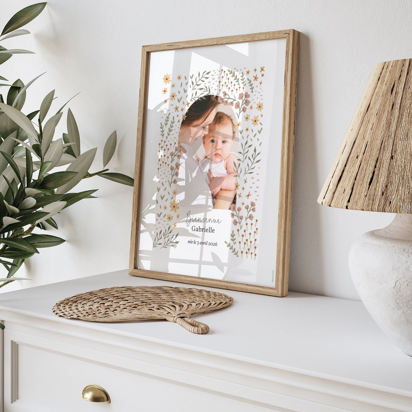 Affiche Naissance Portrait Petites fleurs photo N° 5