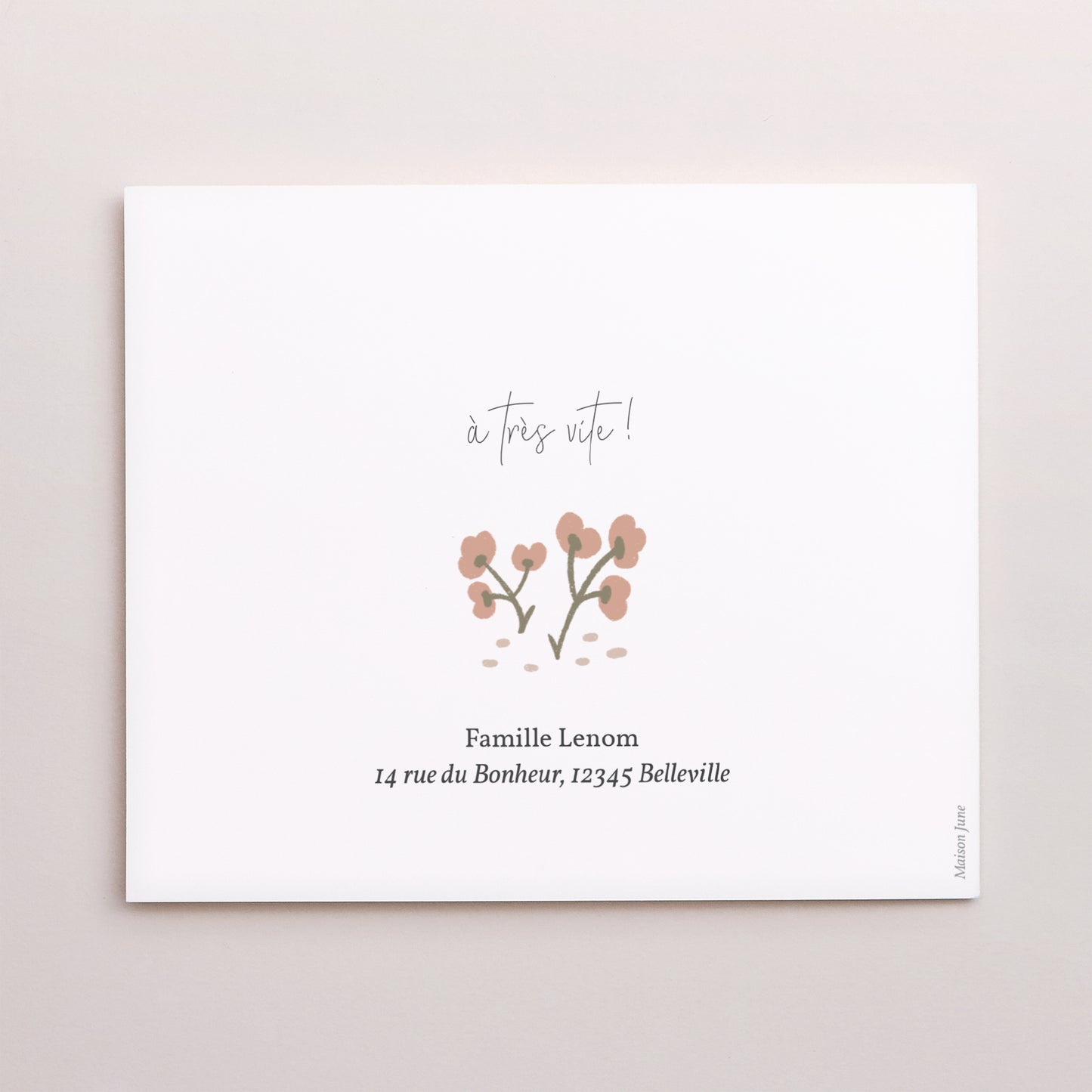 Remerciements Naissance Double volet asymétrique Petites fleurs photo N° 3
