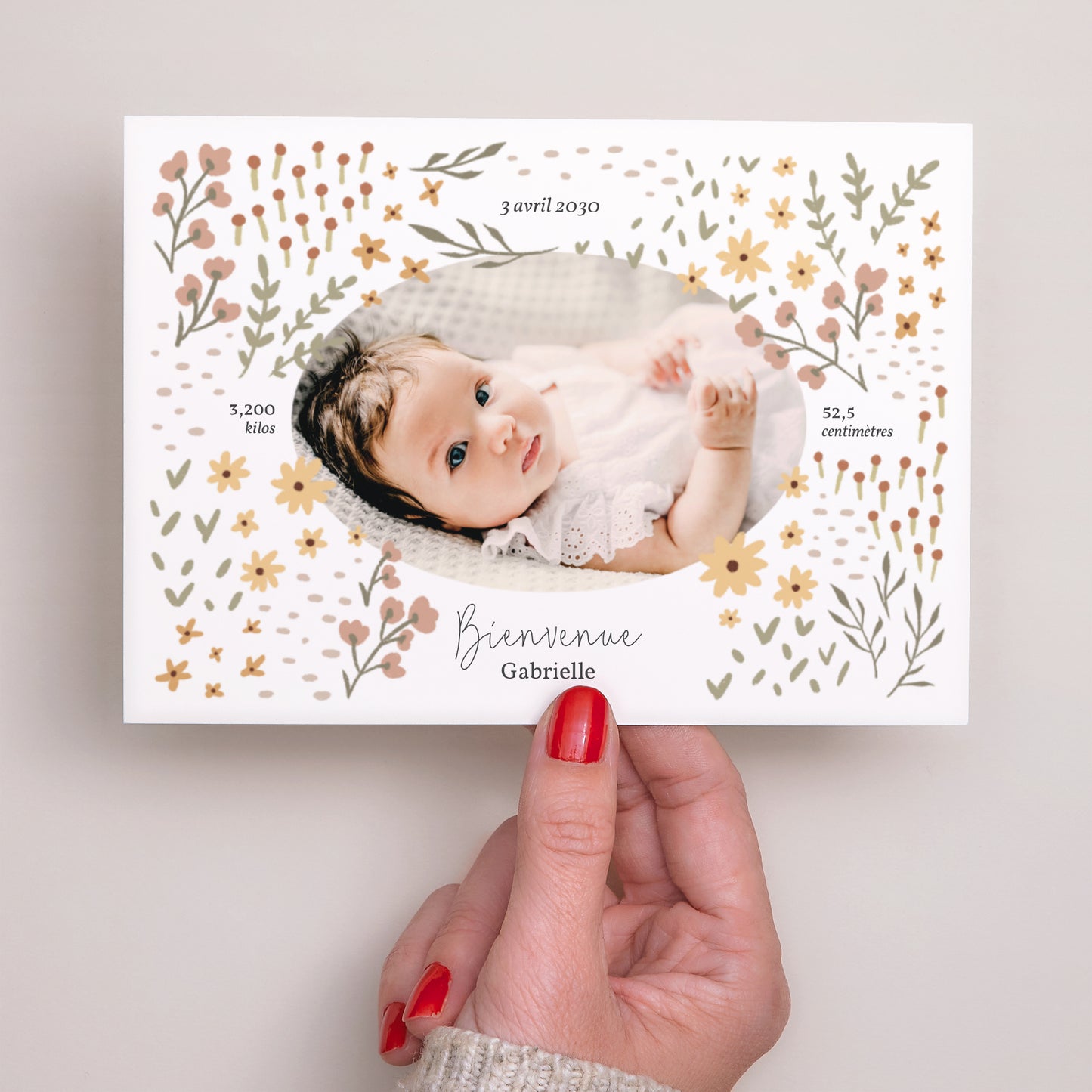 Faire-part Naissance Paysage Petites fleurs photo N° 3