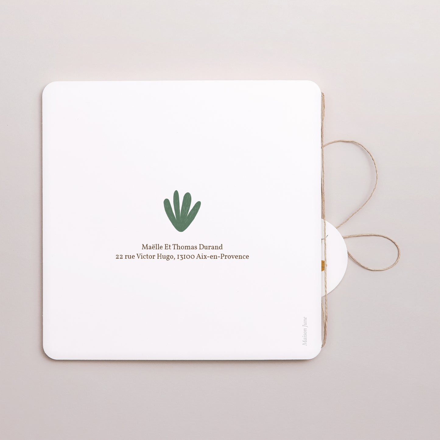 Faire-part Naissance Carré double volet, coins arrondis, étiquette ronde Les Animaux d'Afrique II photo N° 3