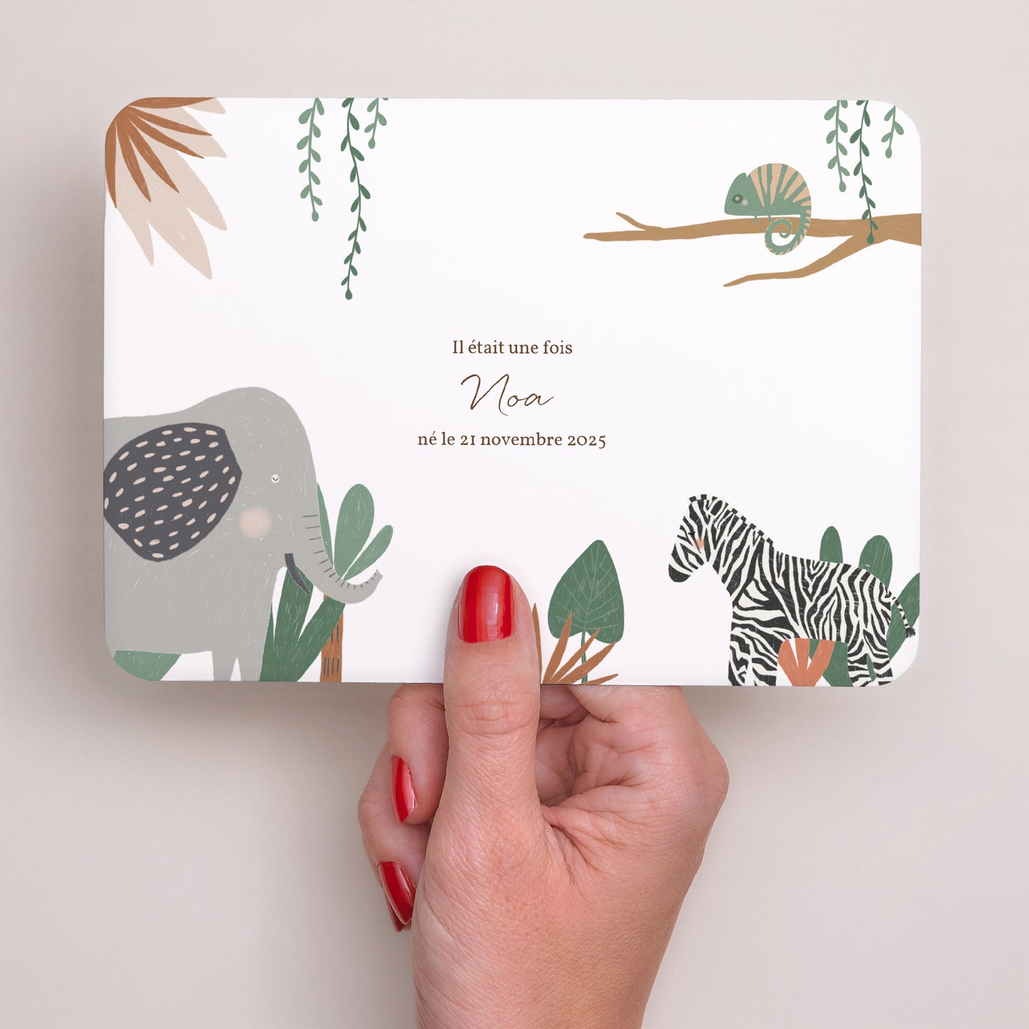 Faire-part Naissance Paysage, bords arrondis Les Animaux d'Afrique II photo N° 3