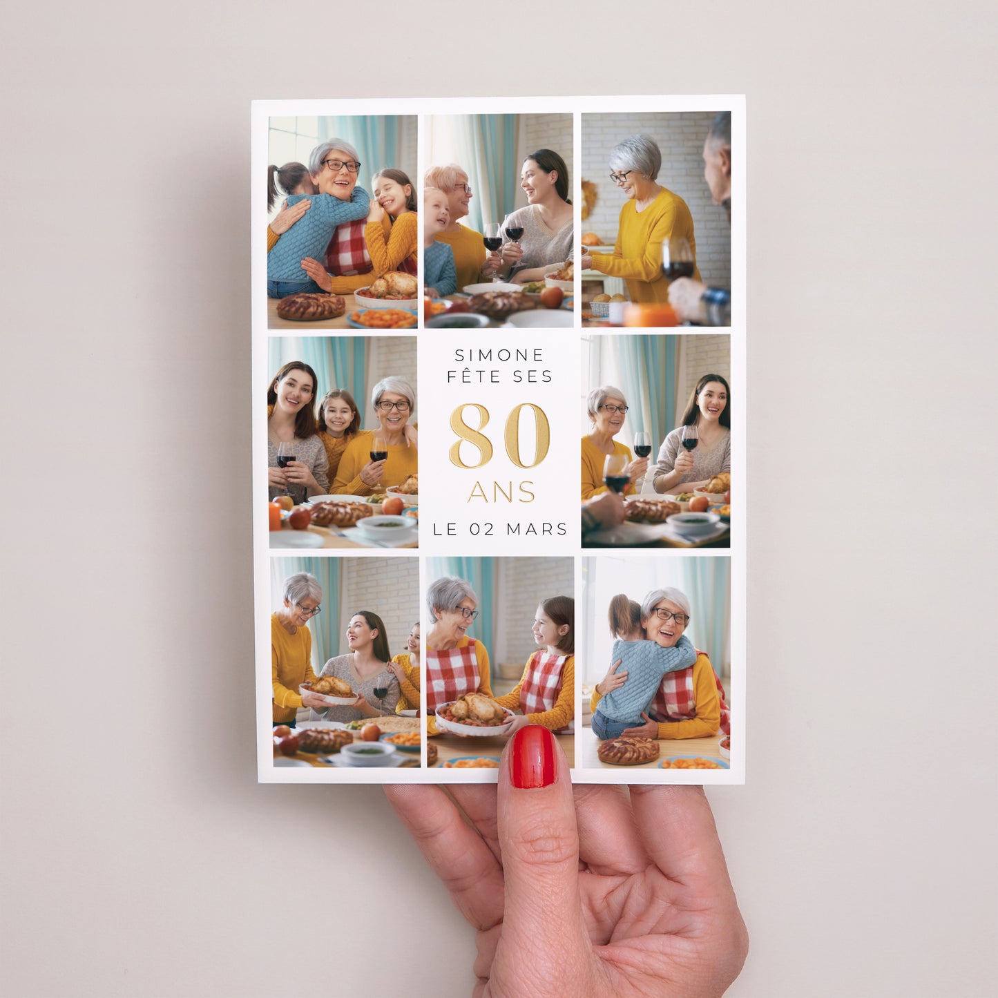 Invitations Anniversaire Adulte Portrait 8 Photos, 80 ans photo N° 2