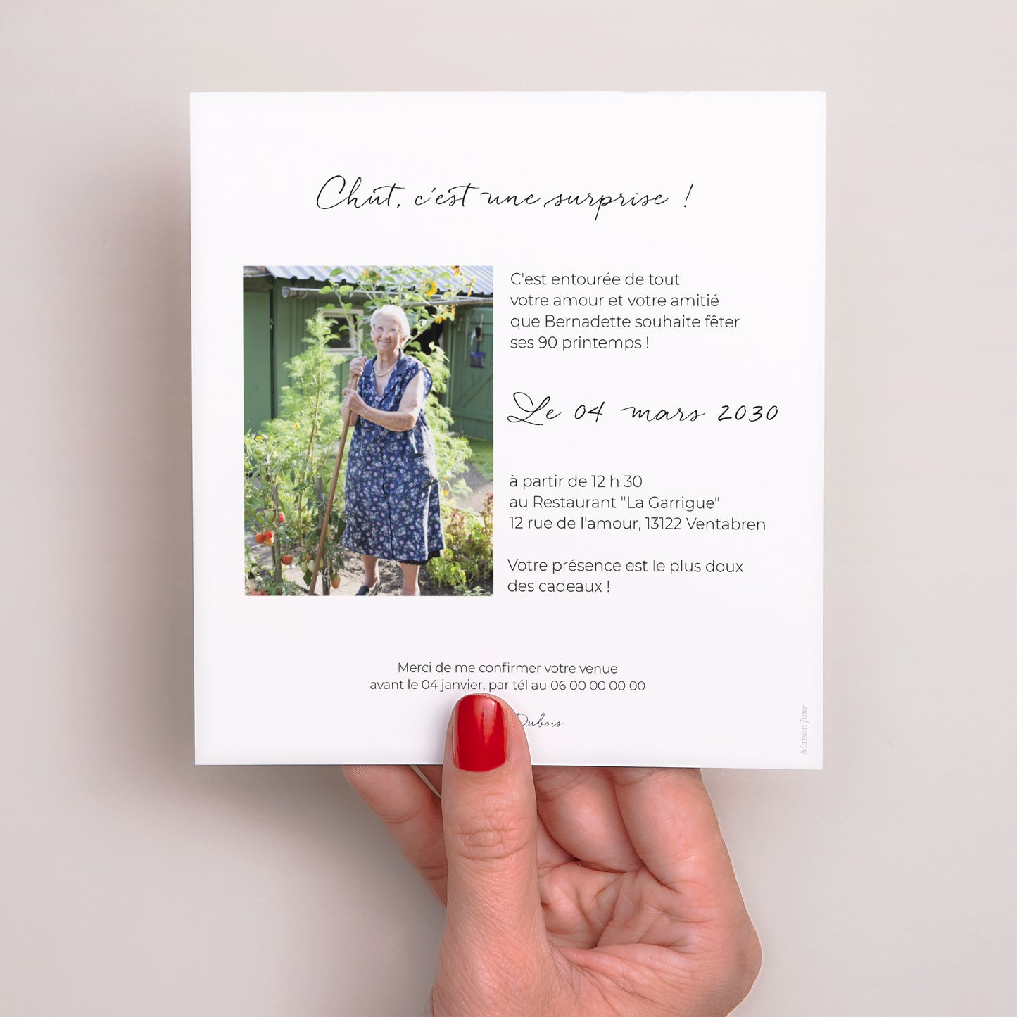 Invitations Anniversaire Adulte Carré Anniversaire 90 ans mixte carré photo photo N° 3