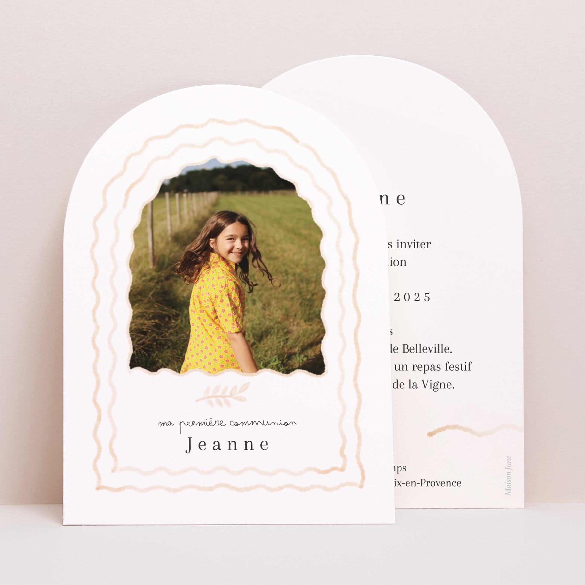 Faire-part Communion Petite arche Arche Ondulée photo N° 1