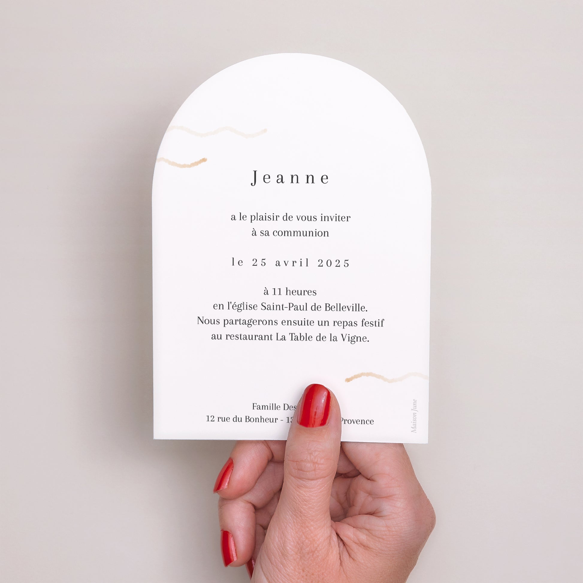 Faire-part Communion Petite arche Arche Ondulée photo N° 3