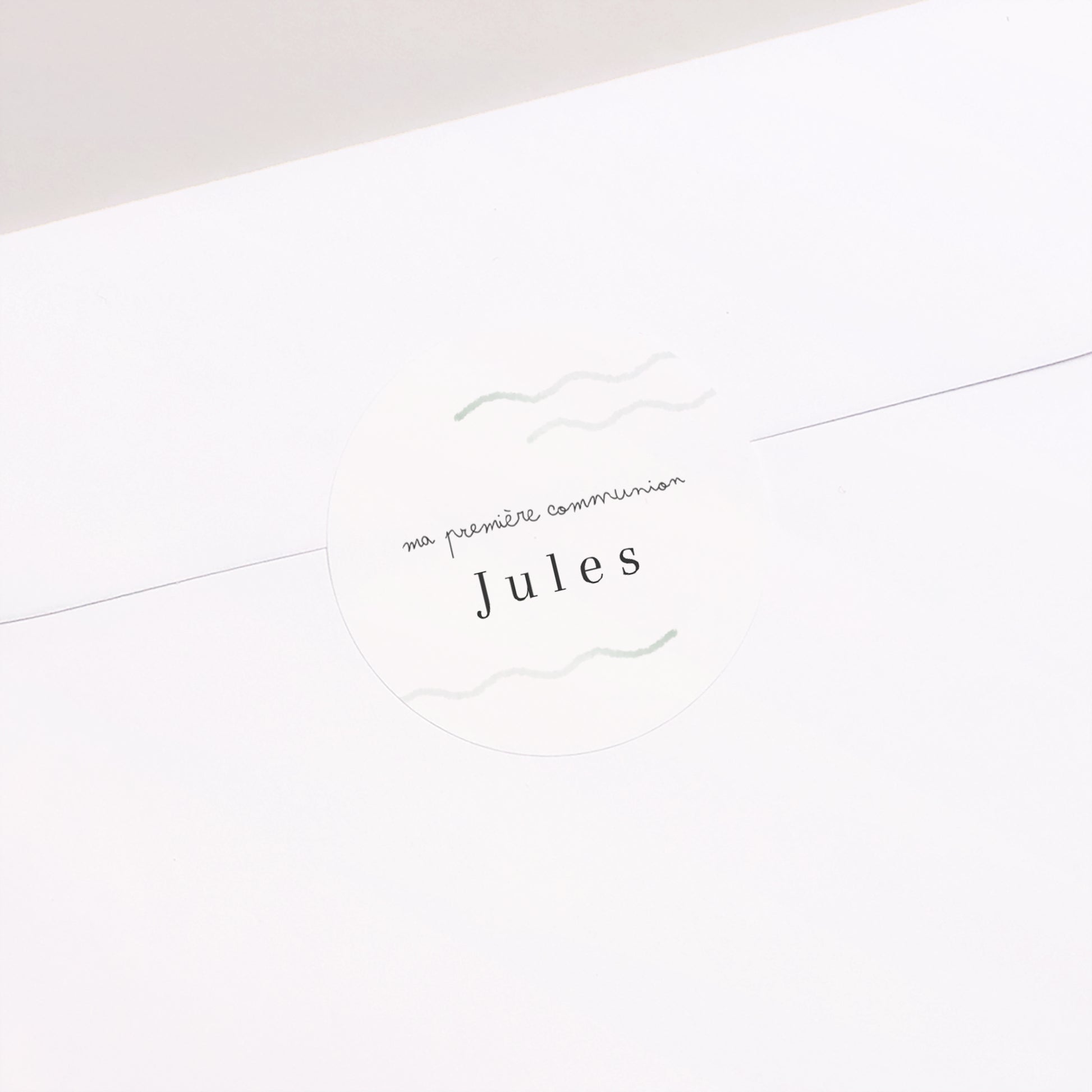 Sticker Communion Rond Arche Ondulée, vert photo N° 1