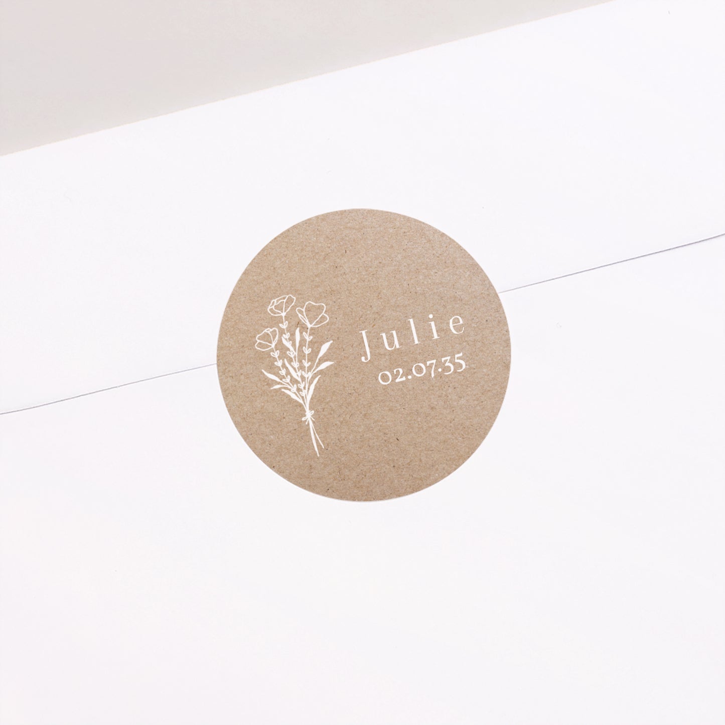 Sticker Communion Rond Liberty Blanc photo N° 1