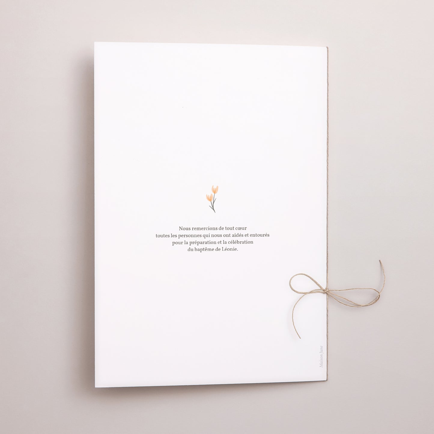 Livret de messe Baptême Double volet Liberty fleurs orange photo N° 3