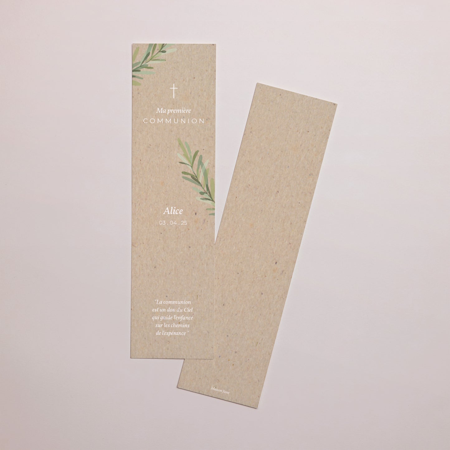 Marque-page Communion Marque-page Couronne Effet Kraft photo N° 1