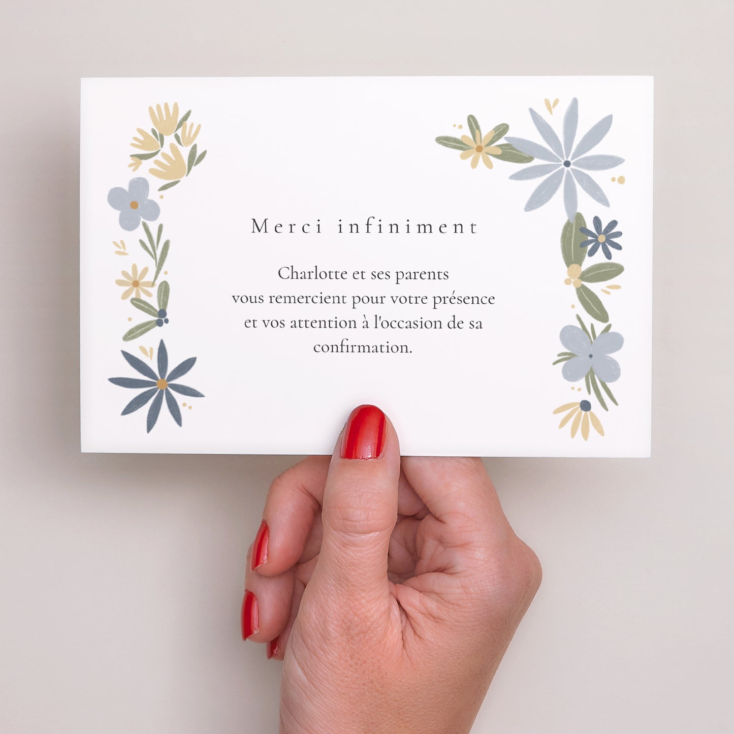 Remerciements Confirmation Paysage Bouquet de fleurs photo N° 3