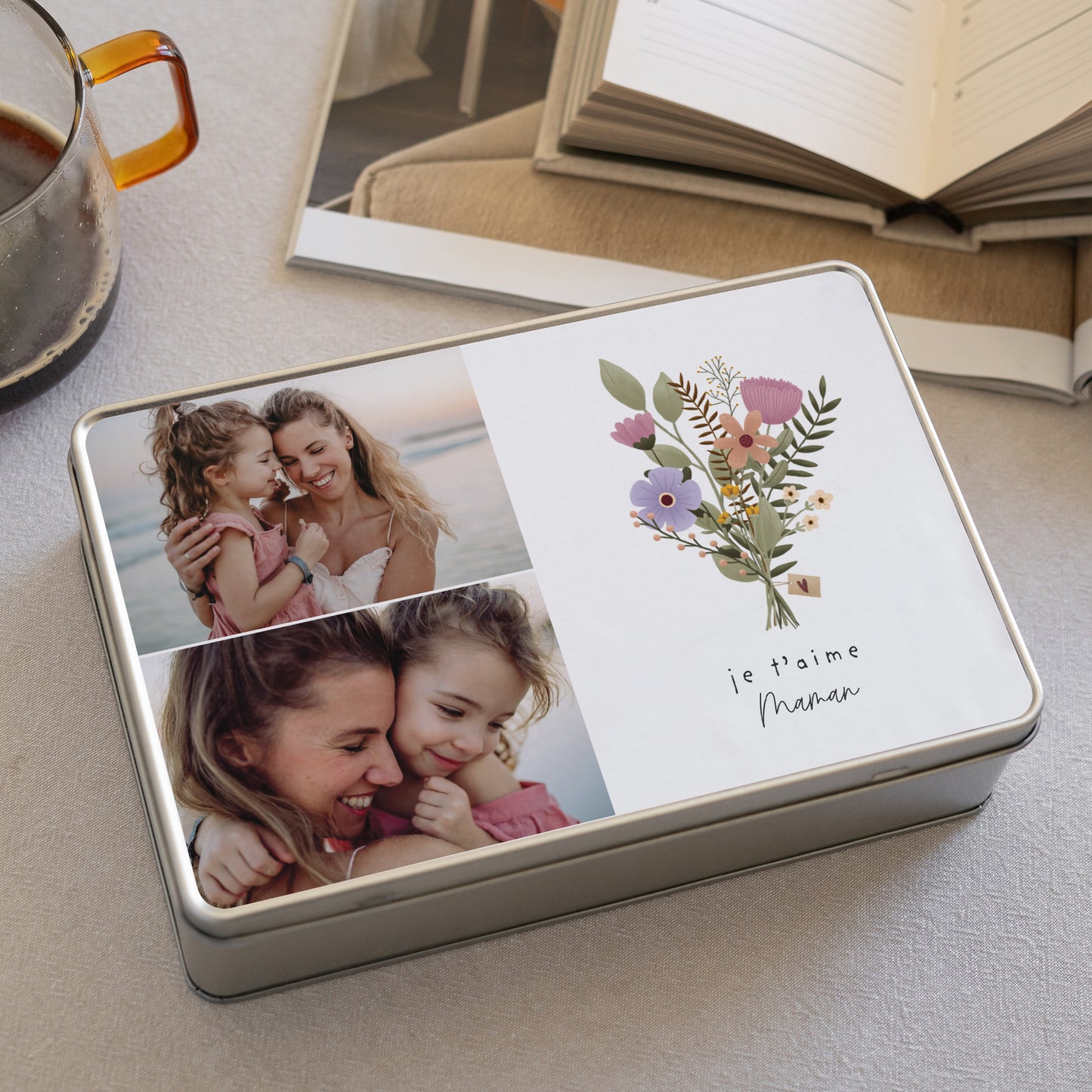 Boite métallique Objets Rectangle Bouquet de Fête photo N° 2