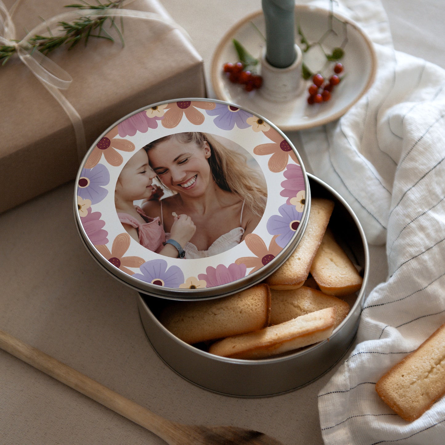 Boite métallique Objets Ronde Bouquet de Fête photo N° 3