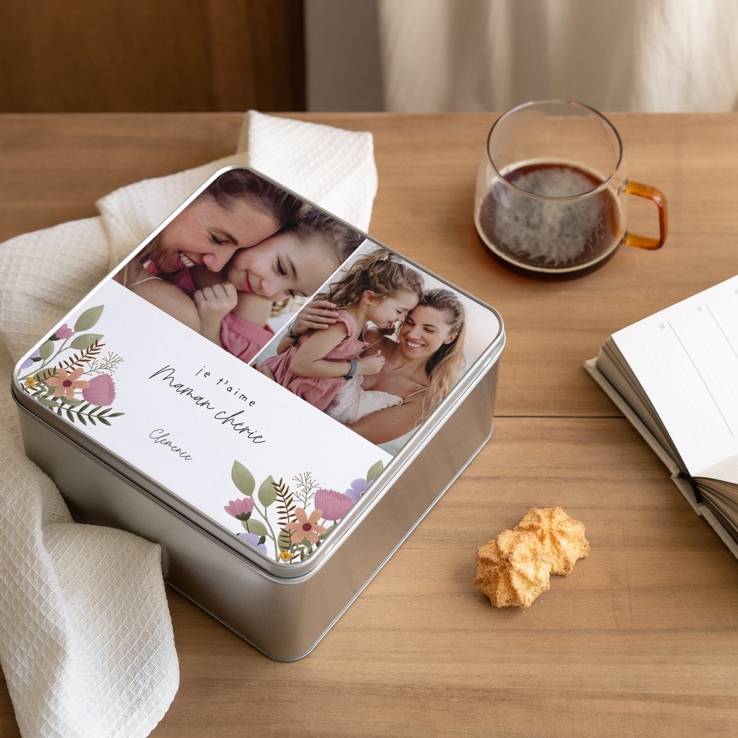 Boite métallique Objets Carrée Bouquet de Fête photo N° 2