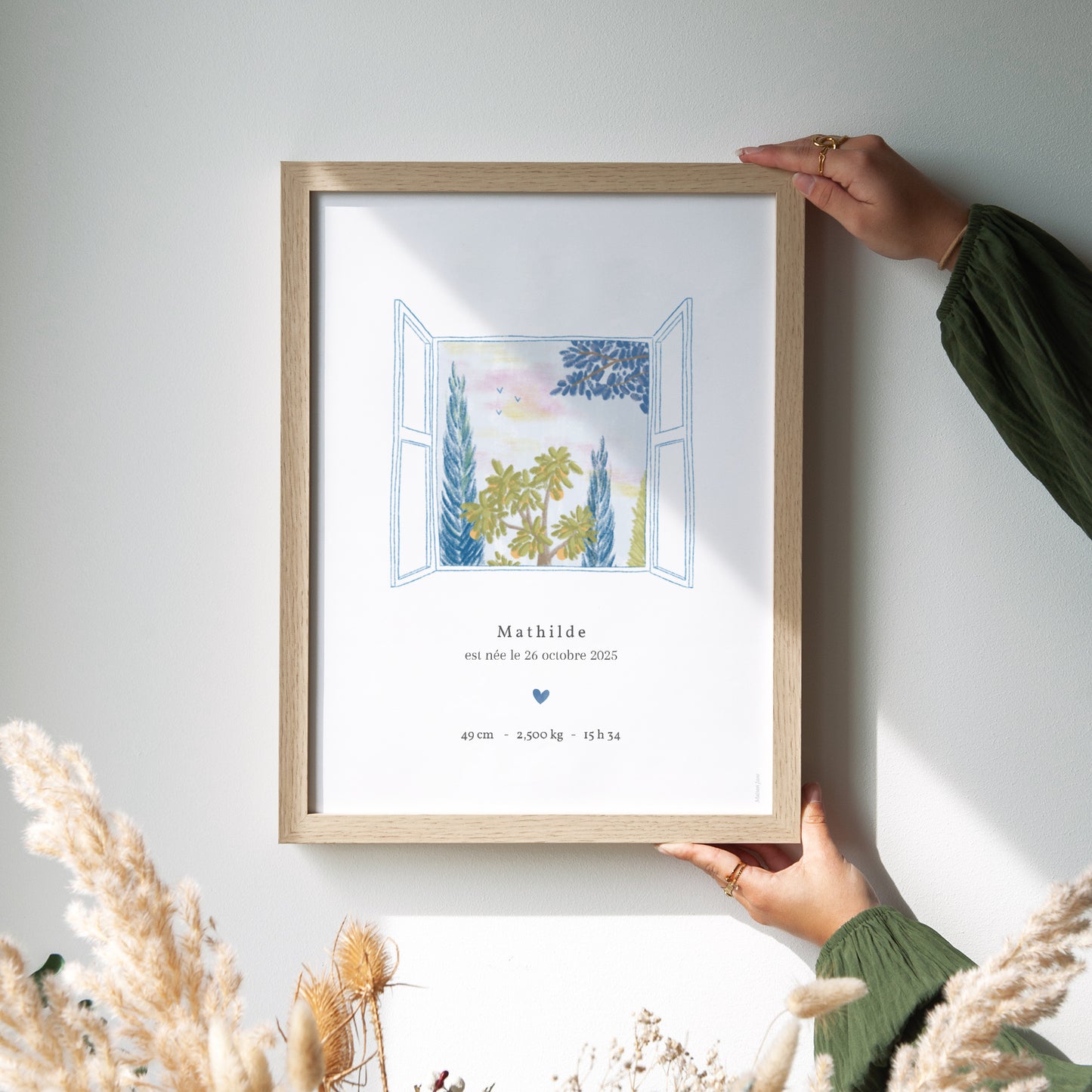 Affiche Naissance Portrait Vue du jardin photo N° 2
