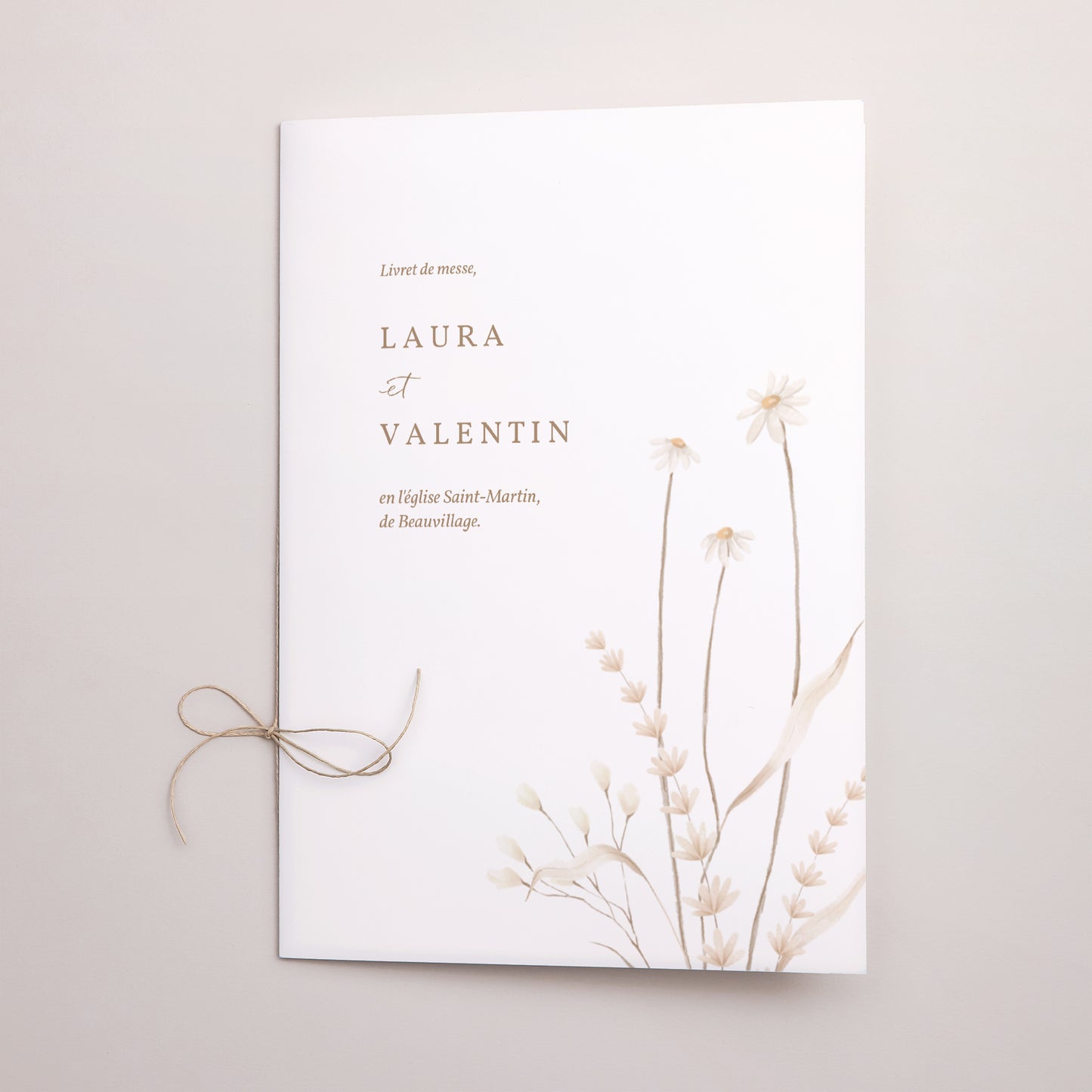 Livret de messe Mariage Double volet Fleurs sauvages photo N° 1