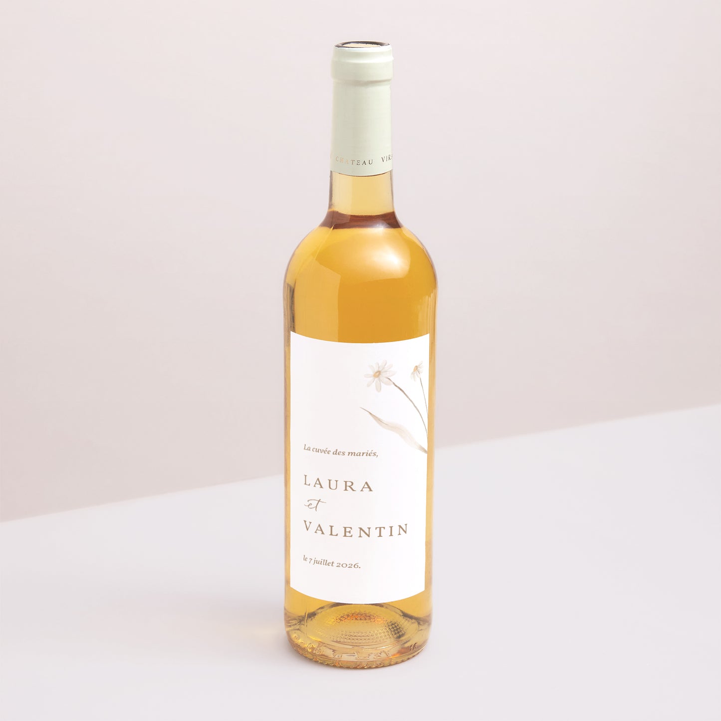 Etiquette bouteille Mariage Portrait Fleurs sauvages photo N° 1