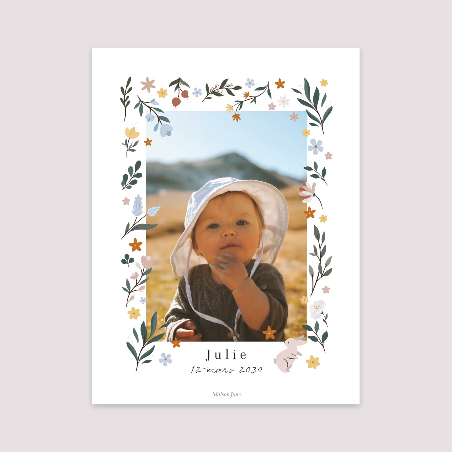 Affiche Naissance Portrait 30 x 40 cm Féerie de la nature photo N° 2