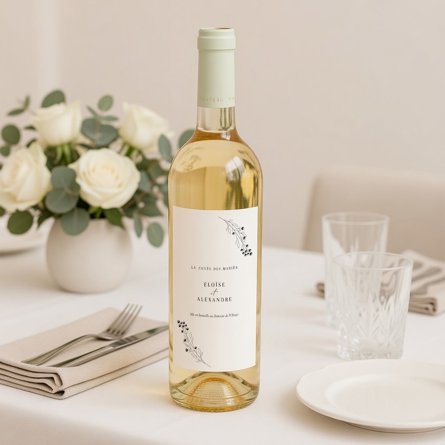 Etiquette bouteille Mariage Portrait Petit Brin Chic photo N° 2