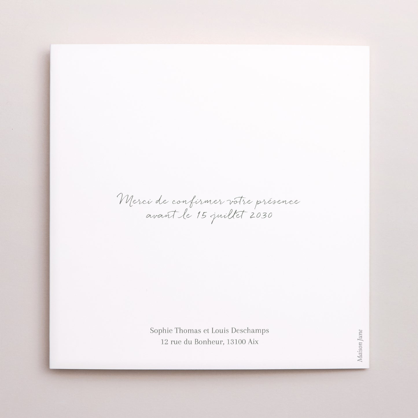 Faire-part Mariage Carré double volet Cadre floral photo N° 3