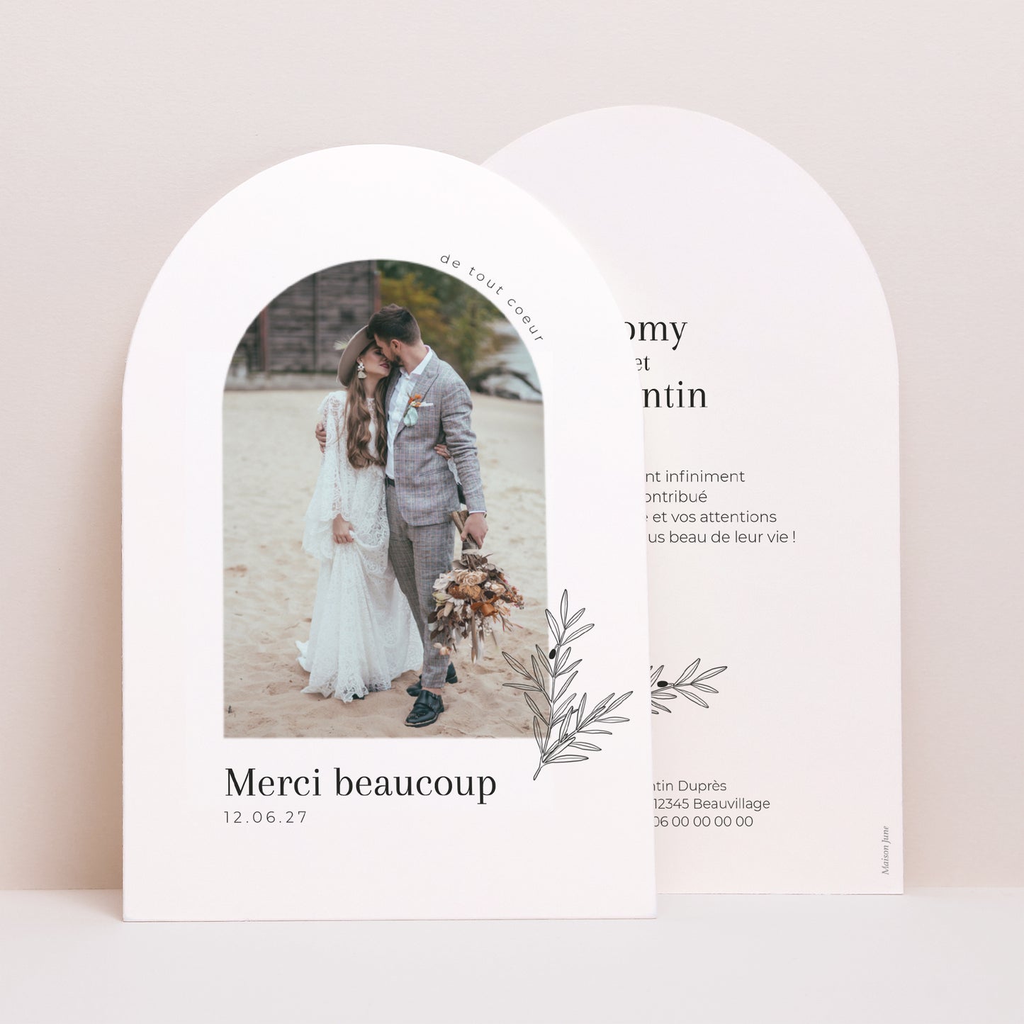Remerciements Mariage Arche Branche d'Olivier photo N° 1