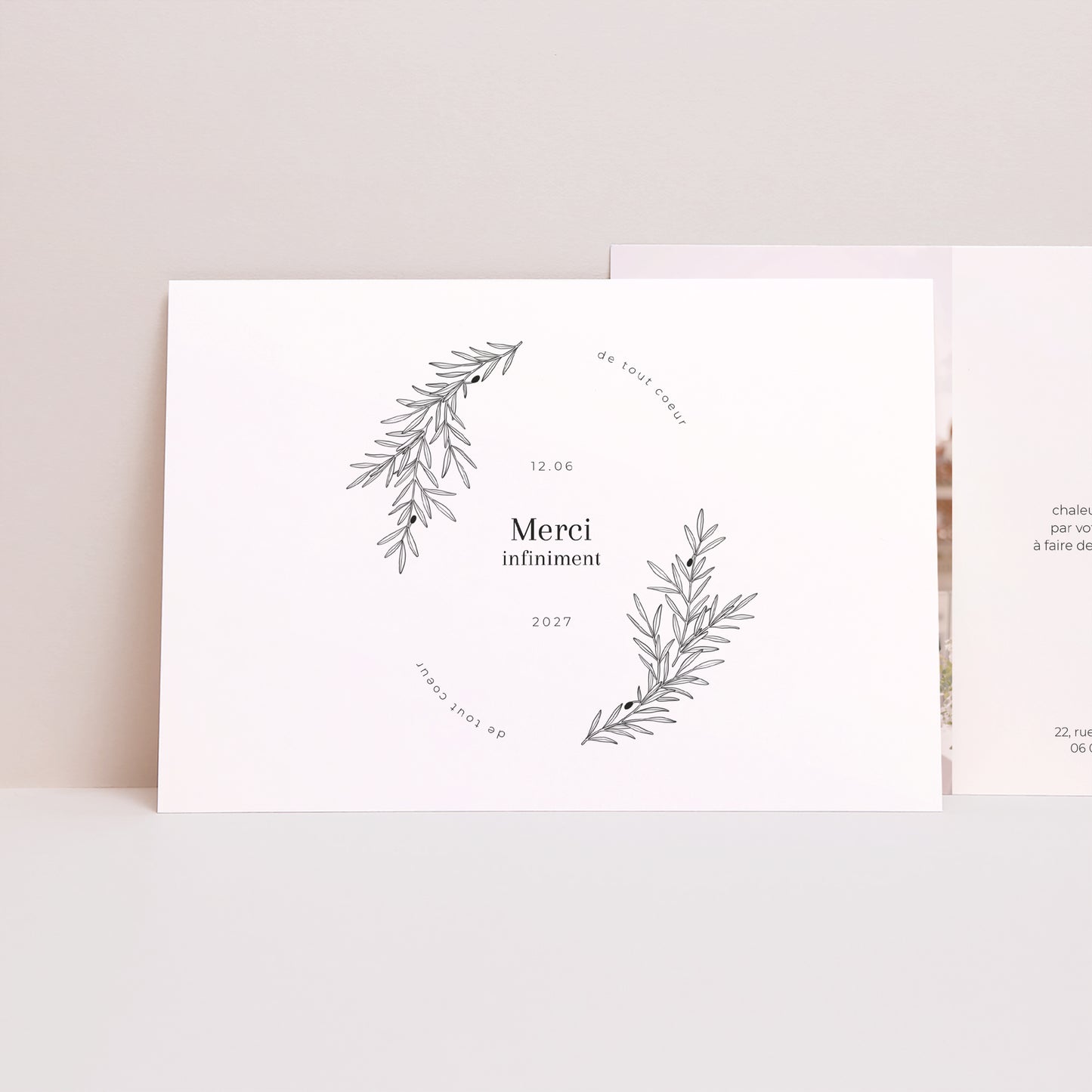 Remerciements Mariage Paysage Branche d'Olivier photo N° 1